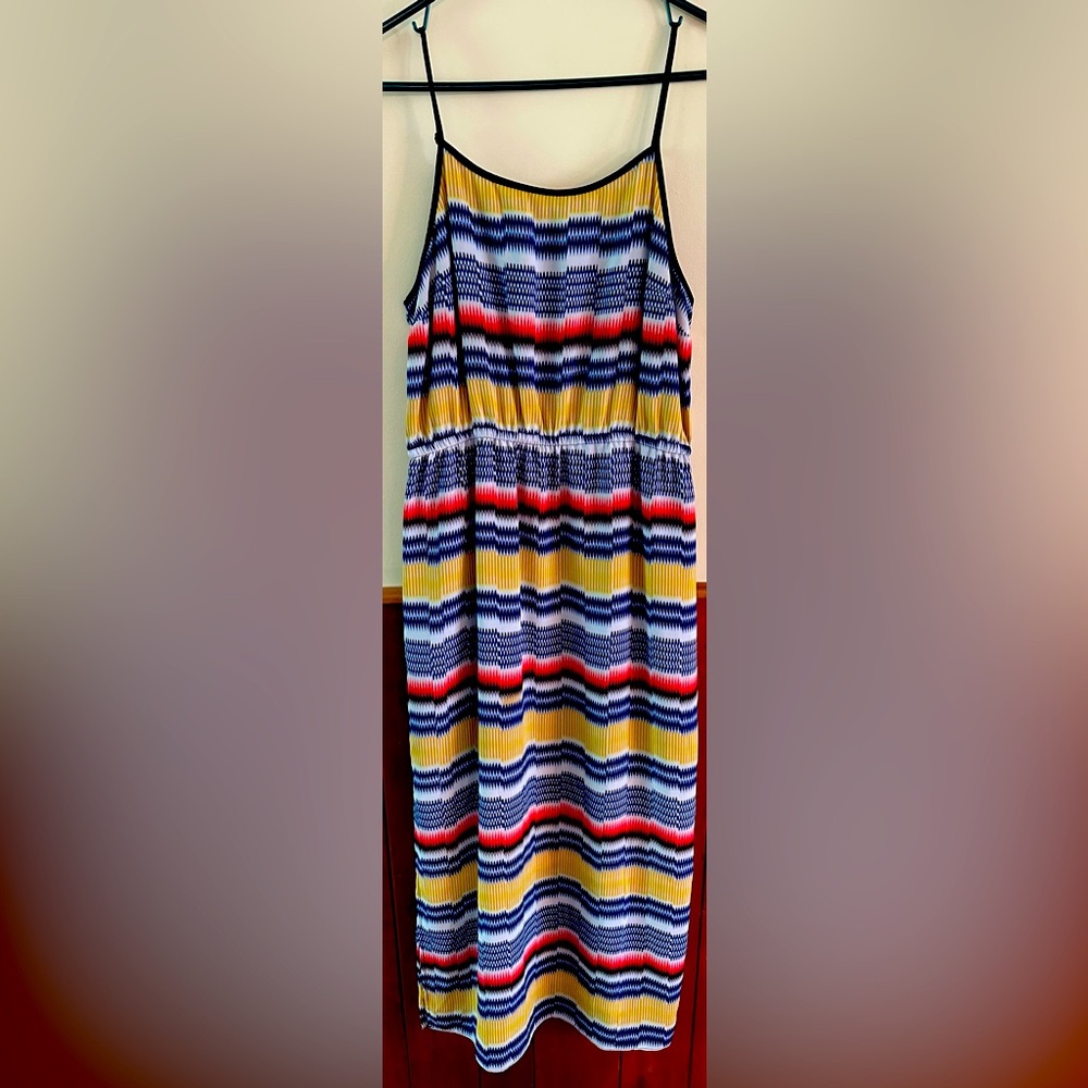 Vincent Camuto striped, fully lined dress.